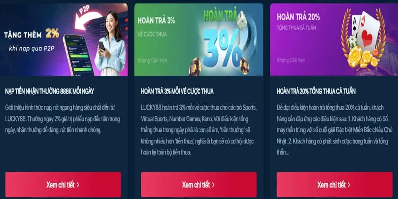 Hoàn trả hàng ngày cho casino trực tiếp